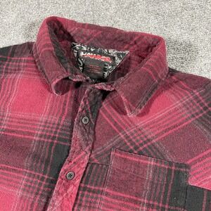 Tony Hawk Flannel Shirt Youth Boy Size L Red Plaid Long Sleeve Button Down Skate